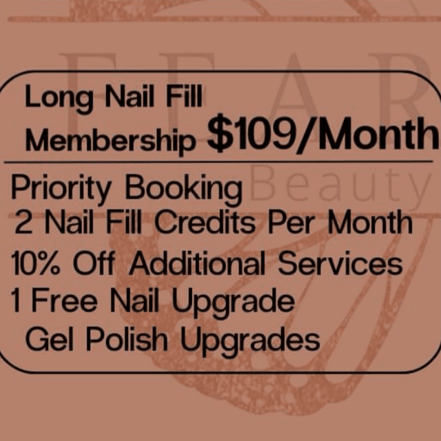 Long Nails Fill - Membership at Fearless Butterfly Beauty Lounge in Norman, OK