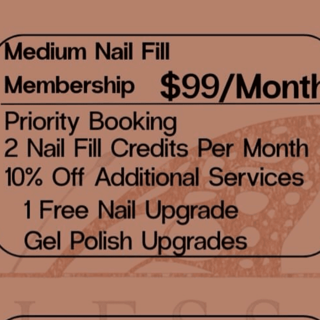 Medium Nail Fill- Membership at Fearless Butterfly Beauty Lounge in Norman, OK
