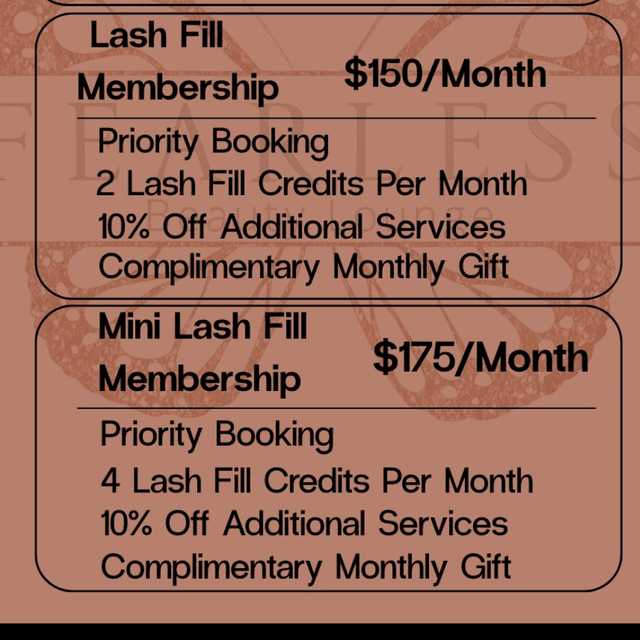 Volume LASH FILL MEMBERSHIP